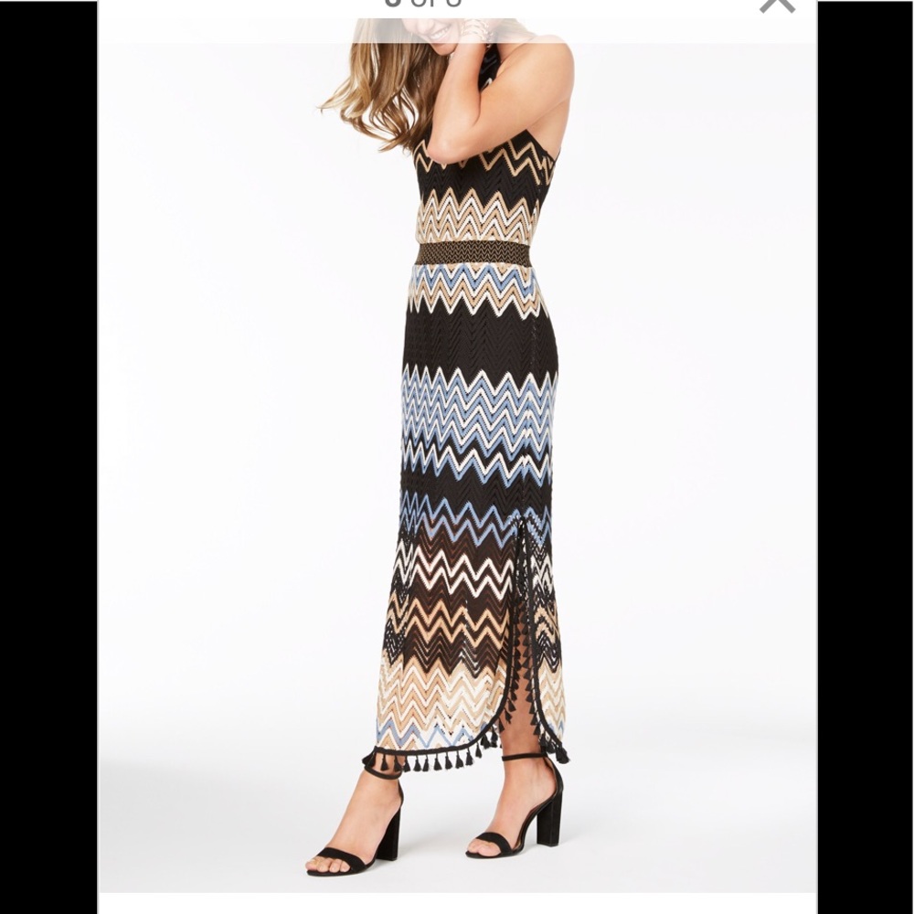 Laundry by Shelli Segal Tassel-Trim Maxi Black,NWT - Picture 3 of 4